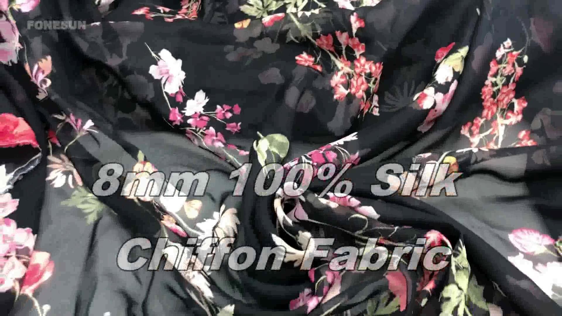 Nontoxic Snow Silk 100 Pure Mulberry Silk Fabric 8mm Printed Silk