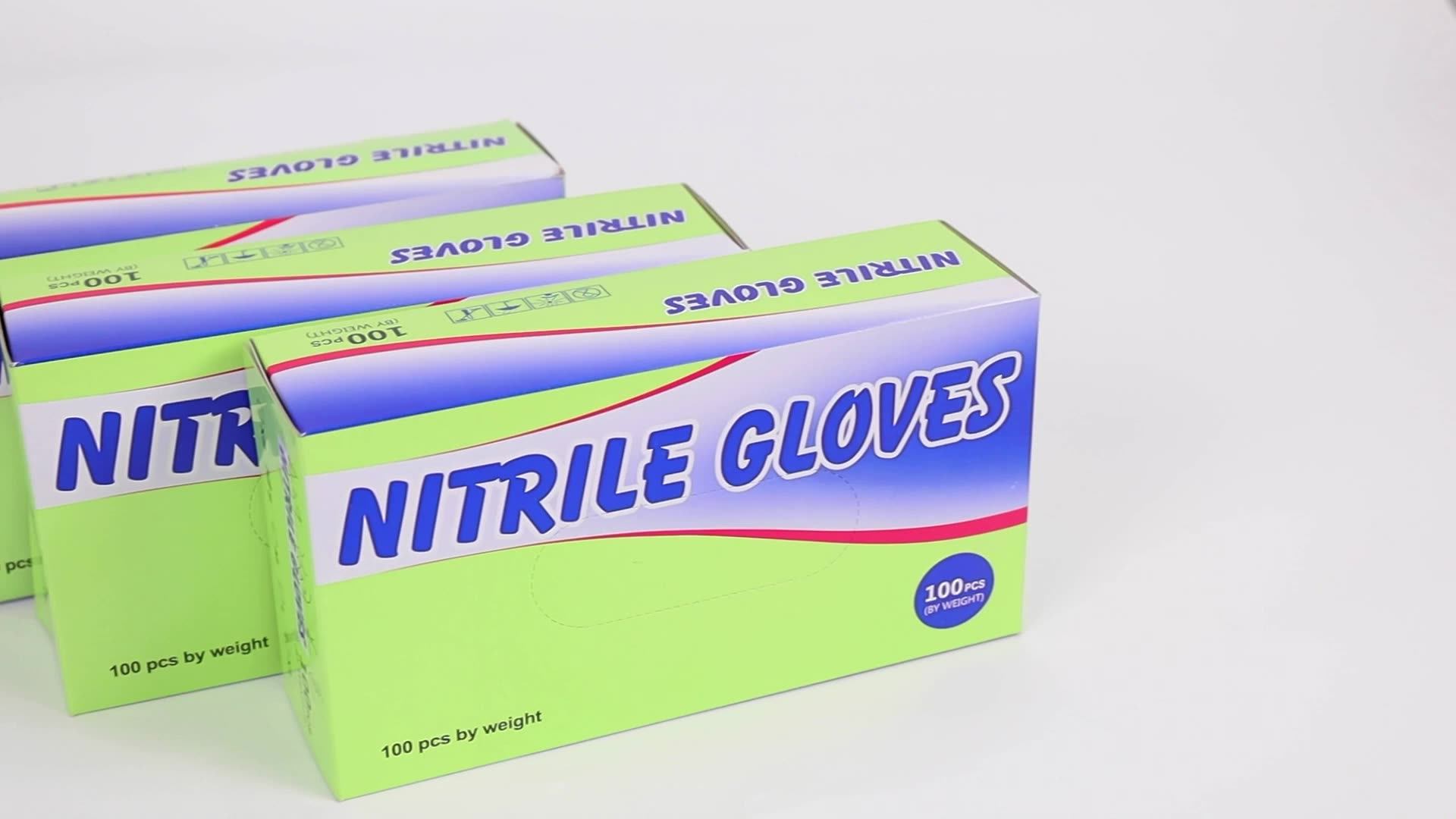 China Wholesale 100pcs Box Hand Glove Black Nitrile Gloves