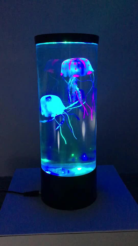 11"christmas Led Color Changing Water Bubble Jellyfish Aquarium
