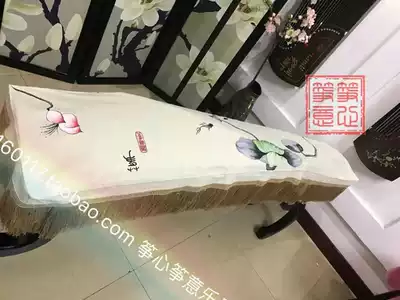 Guzheng cover original hand-painted guzheng dust cover off-white showerhead fresh and elegant(send exquisite gifts)