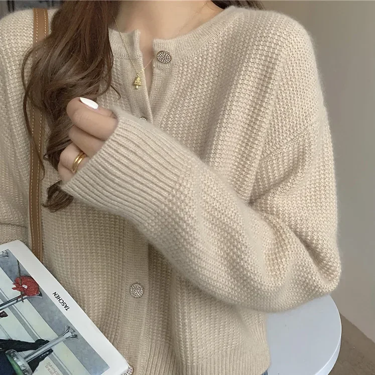 2023 autumn new women's laziness style sweater cardigan women's Korean version small sweater jacket women's top trendy