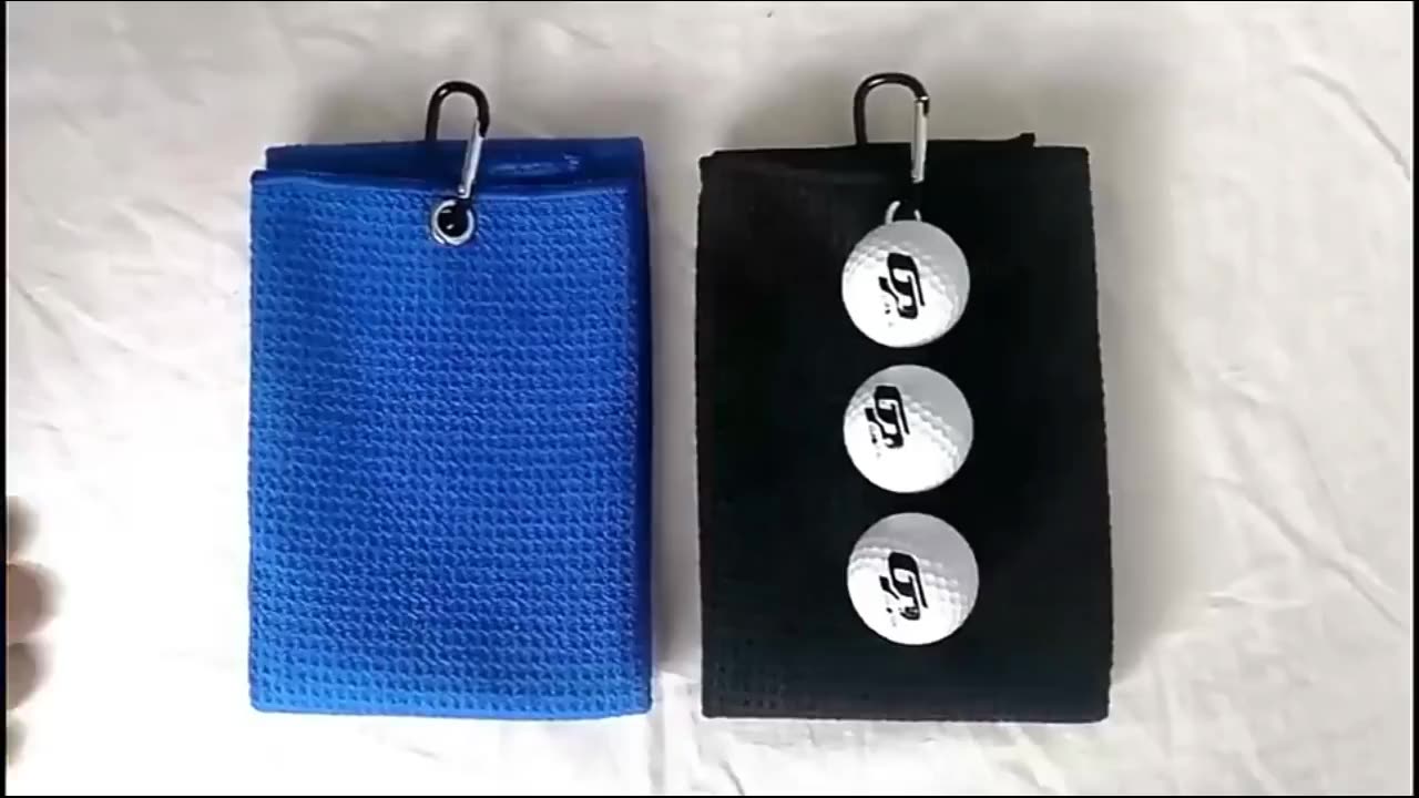 Customized personalized logo embroidered microfiber golf towel