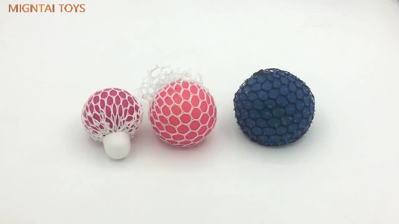 2020 Hot Sell Tpr Grape Toys Squishy Mesh Ball Squeeze Net Ball With
