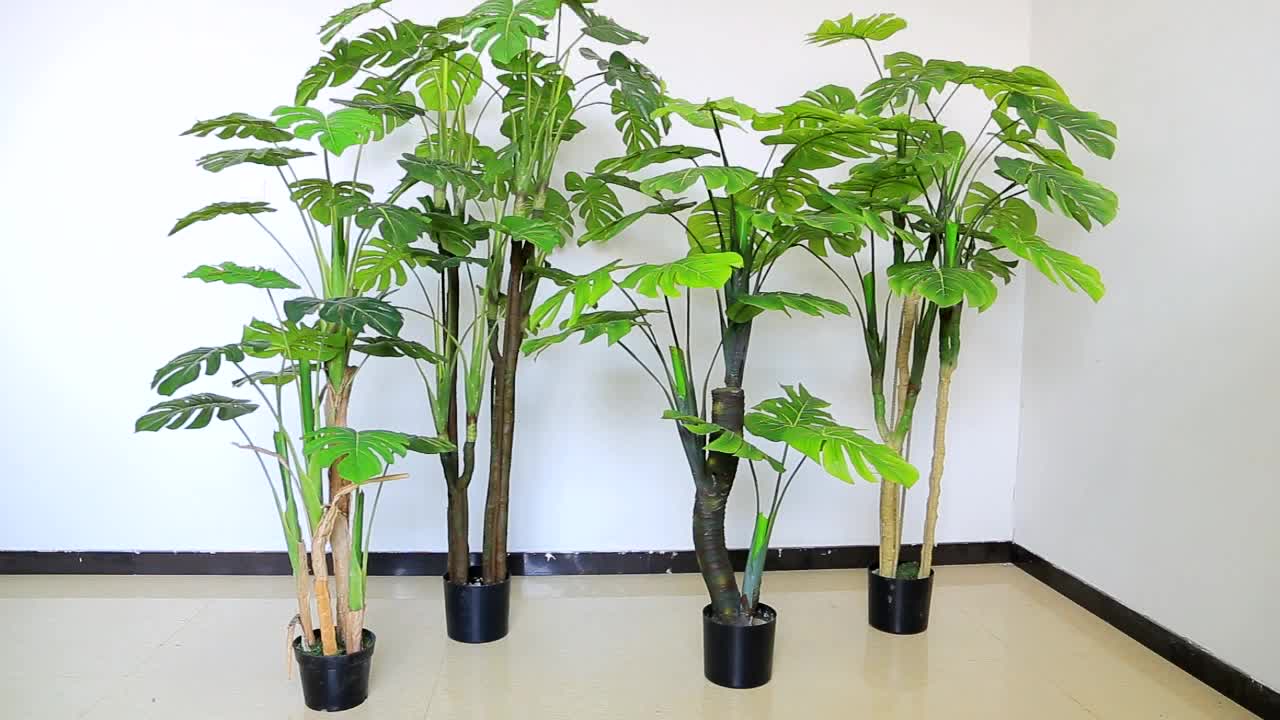 3 Branches Artificial Monstera Deliciosa Plant 120cm 2 Branches90cm