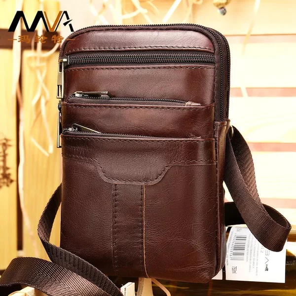 Margaret Genuine Leather Bag Multifunctional Belt Waist Bag Mobile Phone Bag Wholesale Business Cowhide Crossbody Bag Men's Waist Bag