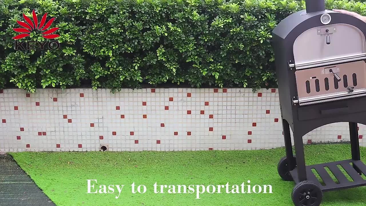 Pizza Oven Trolley Bbq Outdoor Backyard Portable Charcoal Grills Pizza
