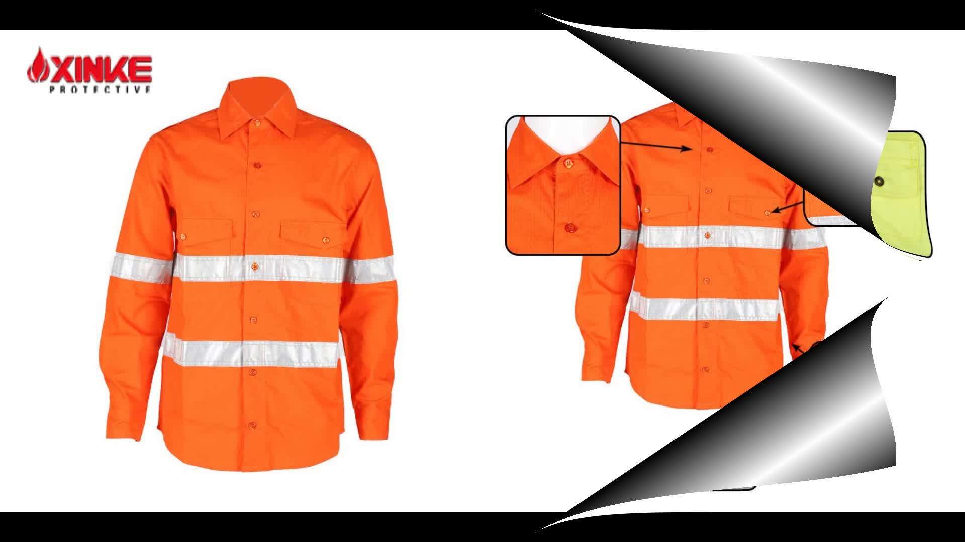 Two Tone 100 Cotton Fireproof Safety Shirt For Industry Worker Buy