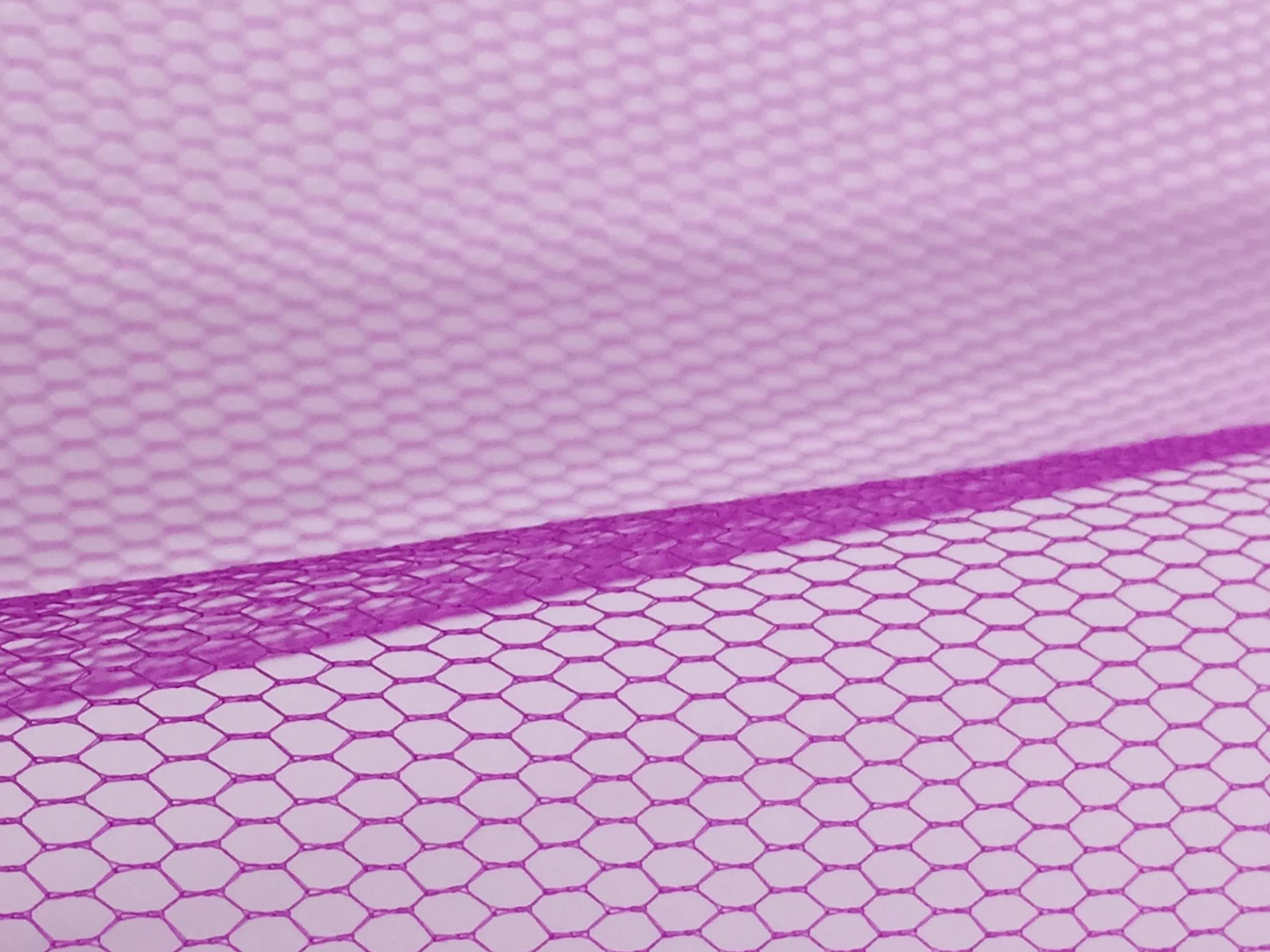 Stiff 100 Polyester Textile Mesh Fabric Breathable Material Hexagonal