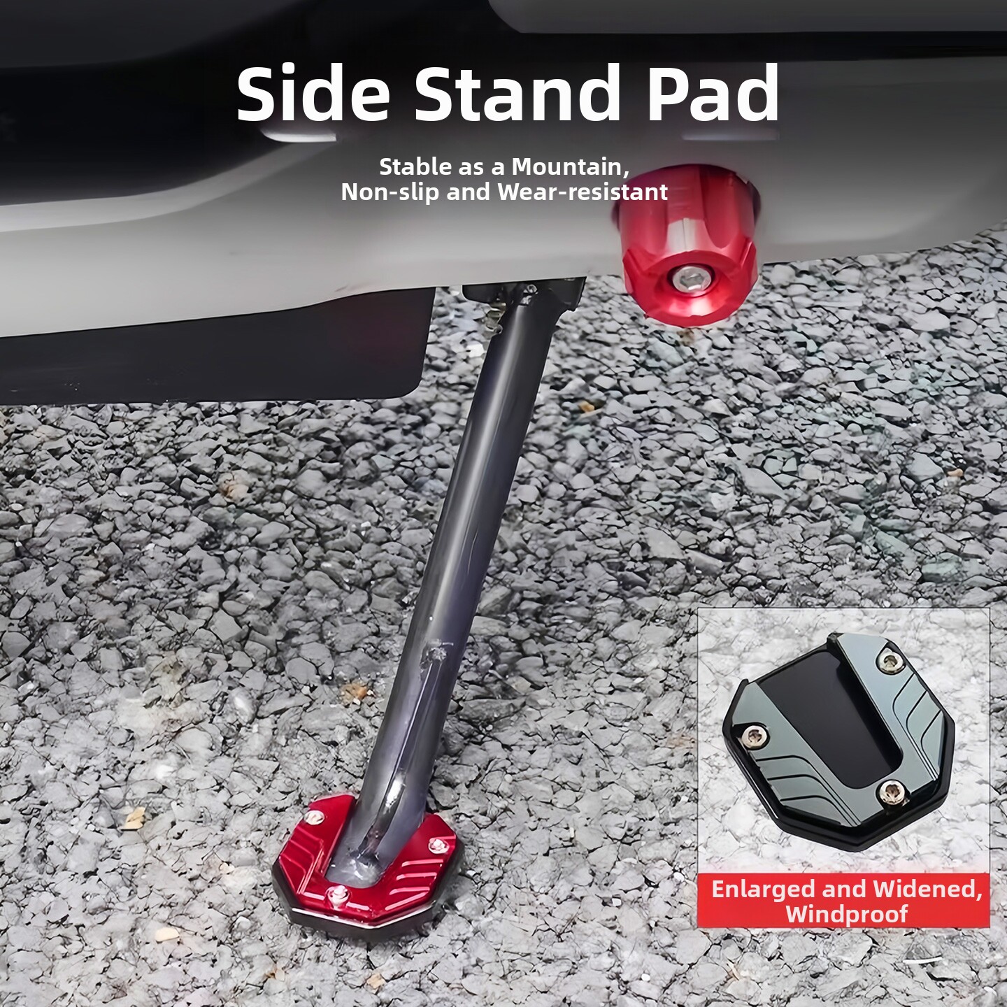 Electric Vehicle Side Stand Enlarged Base Foot Support Widened Anti-Slip Side Stand Cover Motorcycle Single Stand Modification Parts
