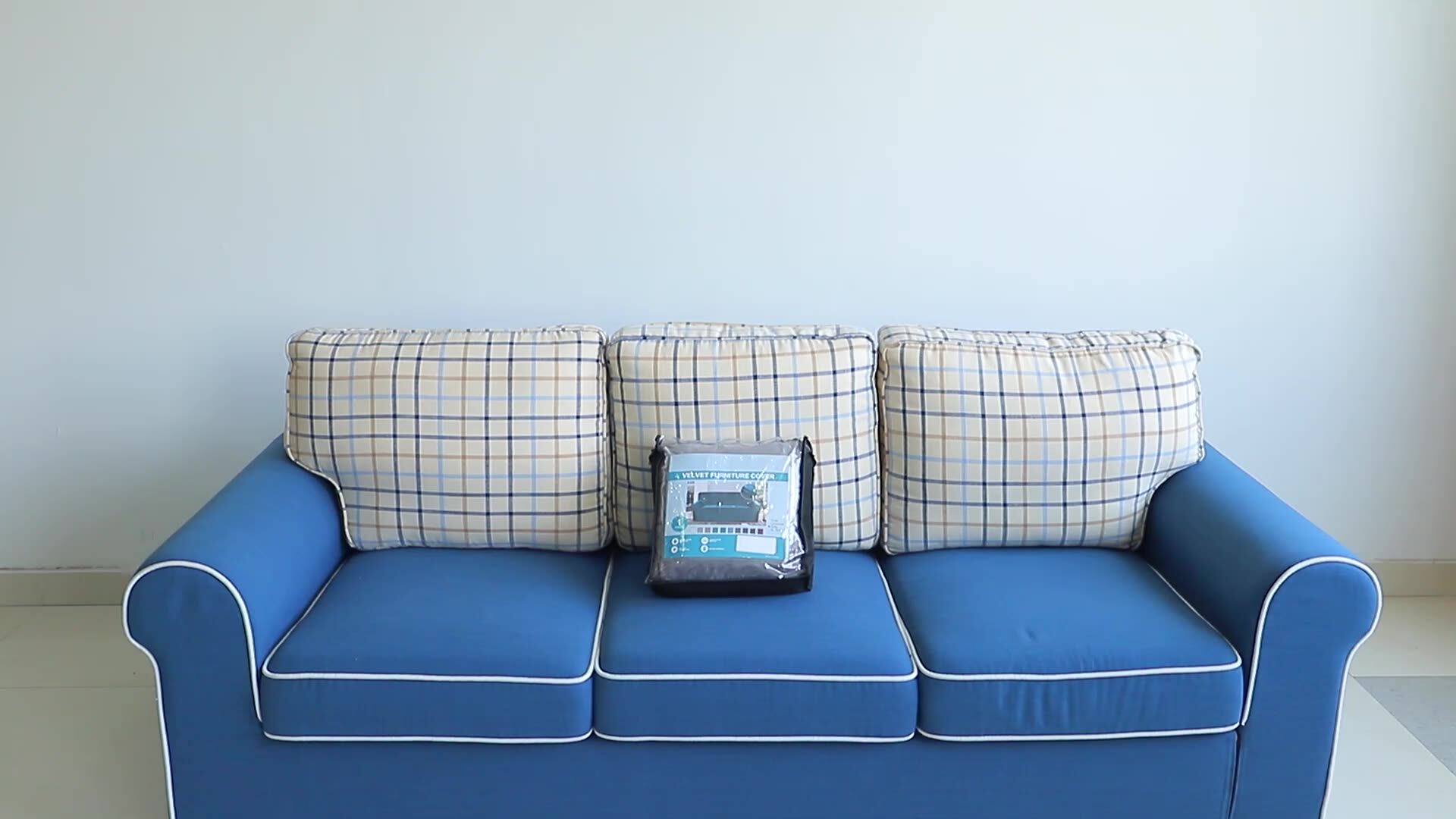 Luxury Stretch Velvet Sofa Cover 1piece Sofa Slipcovers 4 Seats Couch