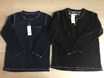 Exported to Japan thousand fun club round neck long sleeve fleece slim-fit T-shirt spring