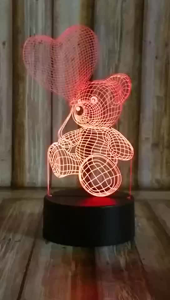 Питаемые через USB порт Акула Форма 3D Ночной светильник светодиодный настольная