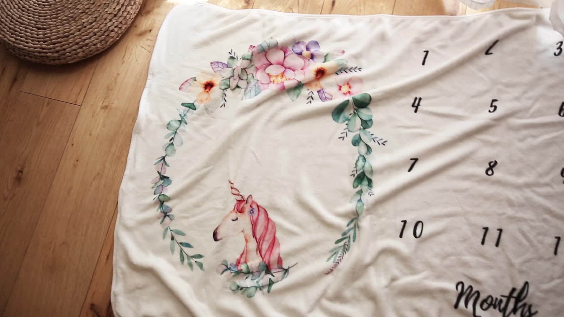 Baby Birthday Blanket Monthly Grows Photos Background Newborn