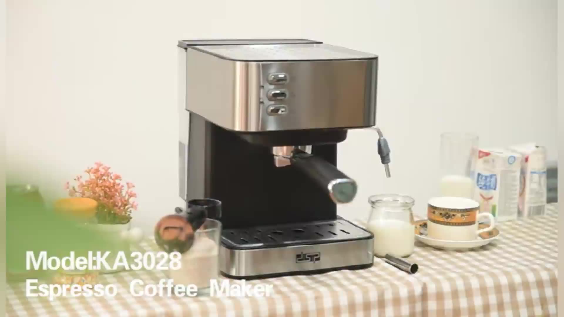 Dsp 1.5l Espresso Coffee Machine Restaurant Cafe Automatic Steam Milk