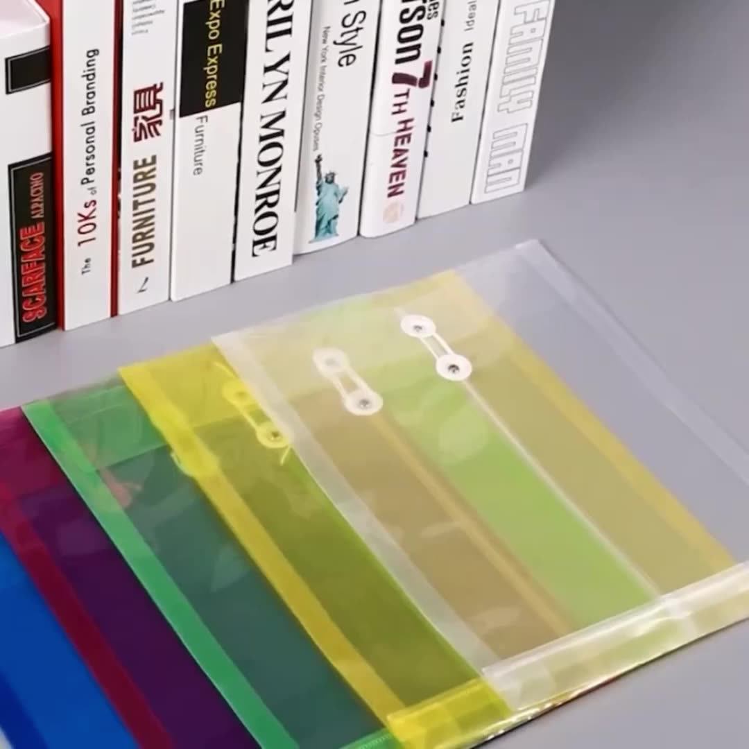 Wholesale Clear A4 Size Expanding Plastic File Bag Envelope Folder