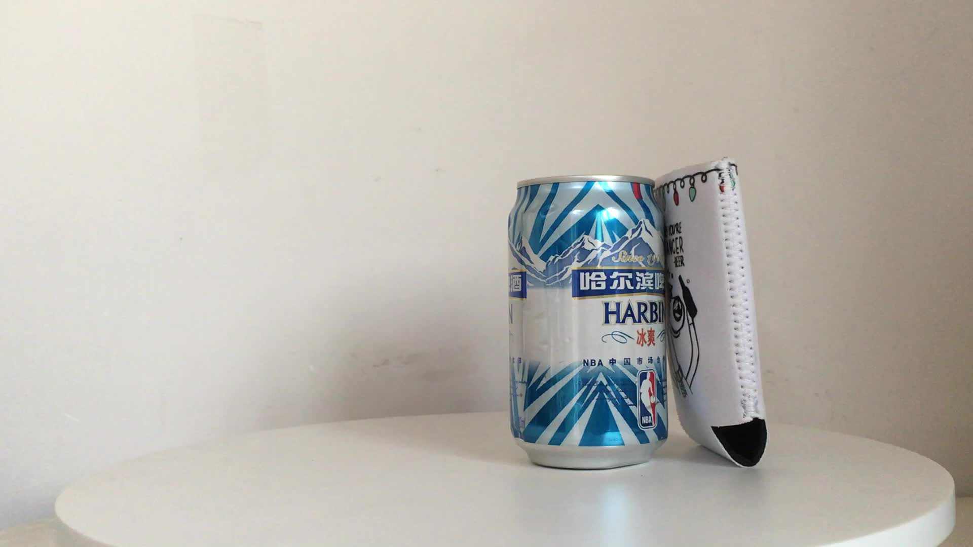 Neoprene Silk Screen Printing Beer Can Cooler Holder 12 Oz Glass