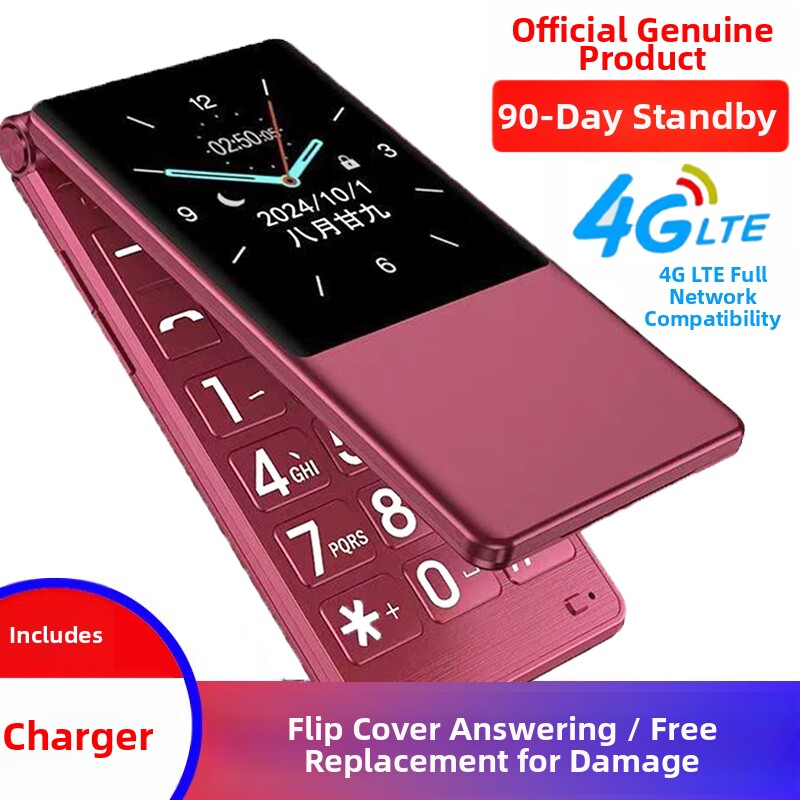 Official Genuine 4g Full Network Flip Phone for the Elderly, Loud Speaker, Special for Seniors, Ultra-Long Standby