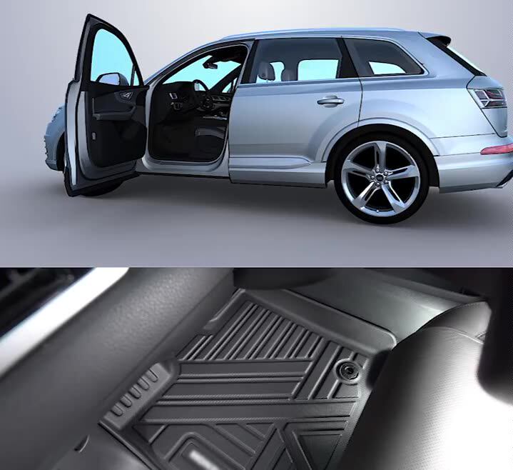 3W Liner Floor Mats Full Set For 2016-2022 Lexus RX / RXL All Weather TPE,Black - View #5