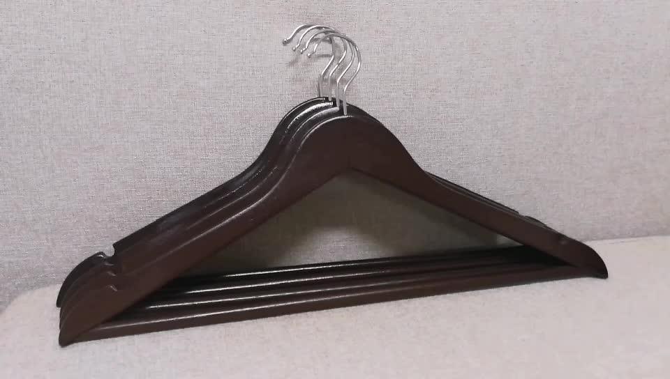 Lipu Mahogany Color Solid Mens Wooden Suit Hangers With Bar Buy Solid