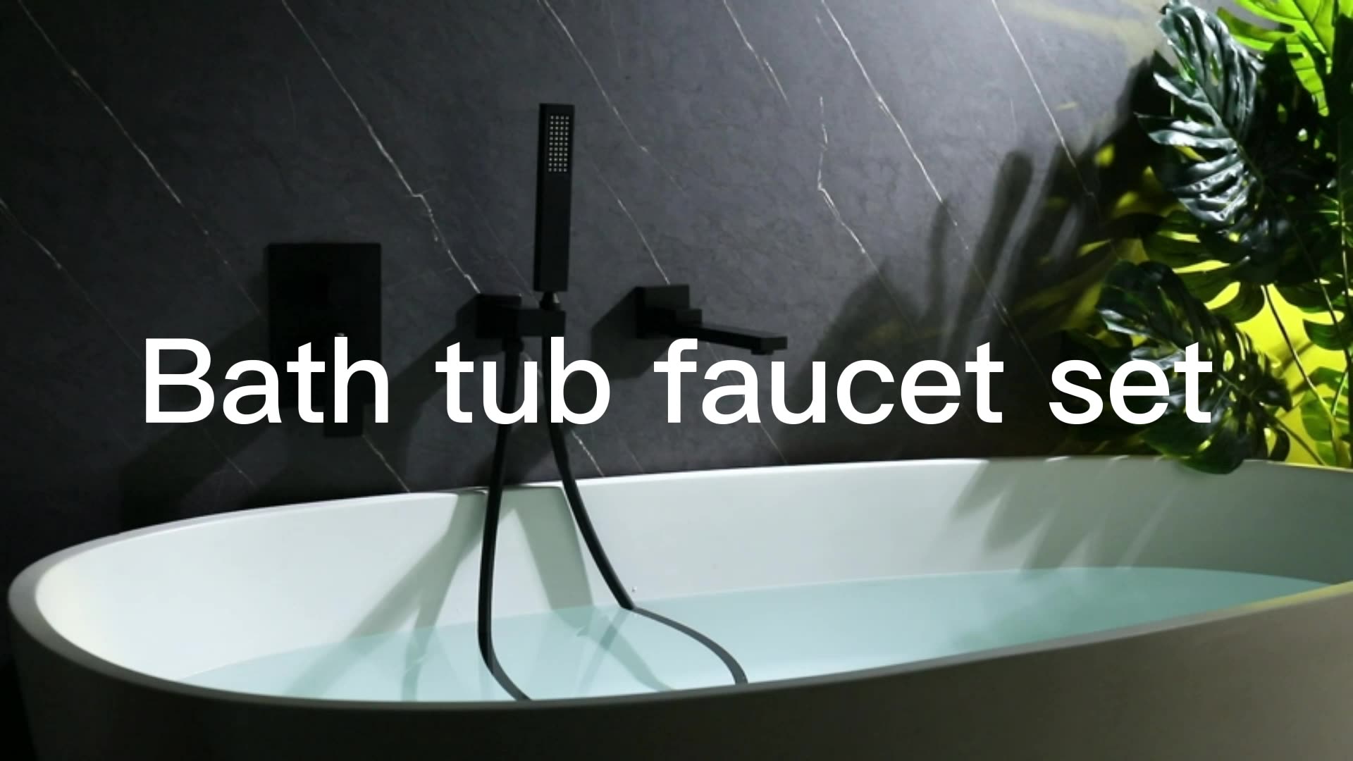 Wall Mount Bathtub Faucet With Handheld Shower Tub Filler Faucet And