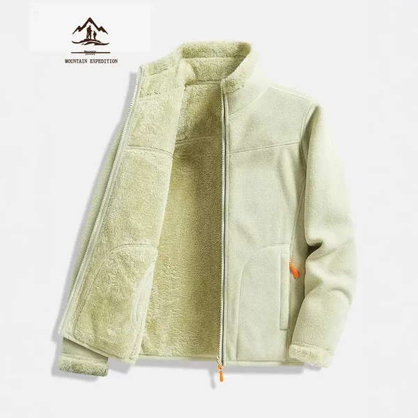 Fleece Jacket for Women and Men, Fleece-Lined Jacket, Coral Fleece Fleece Sweatshirt Jacket, Warm Coral Fleece Jacket
