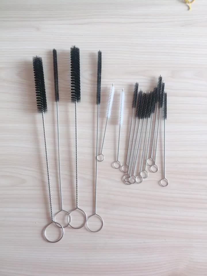 Mini Nylon Bristle Tube Brush For Cleaning Straw Spray Gun Needle