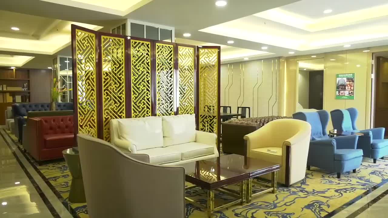 5 Star Hotel Furniture Set Restaurant And Lobby Wooden Sofa Set(emt
