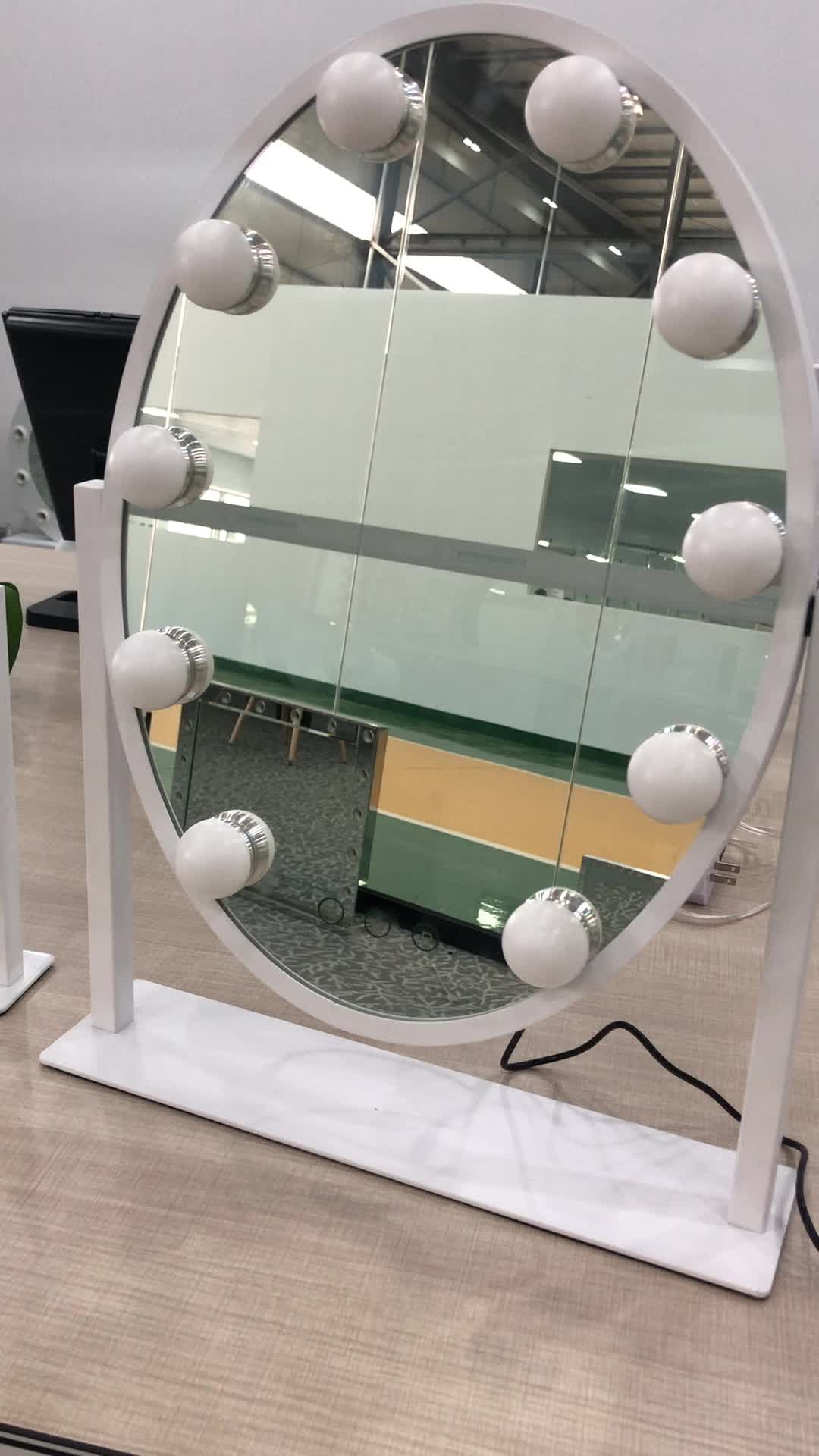 2018 Smart Mirror Table Top Lighted Beauty Salon Glam Led Hollywood Vanity Makeup Mirror With