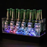 Светящееся акриловое прямоугольное ведро для льда, подходит для караоке-баров