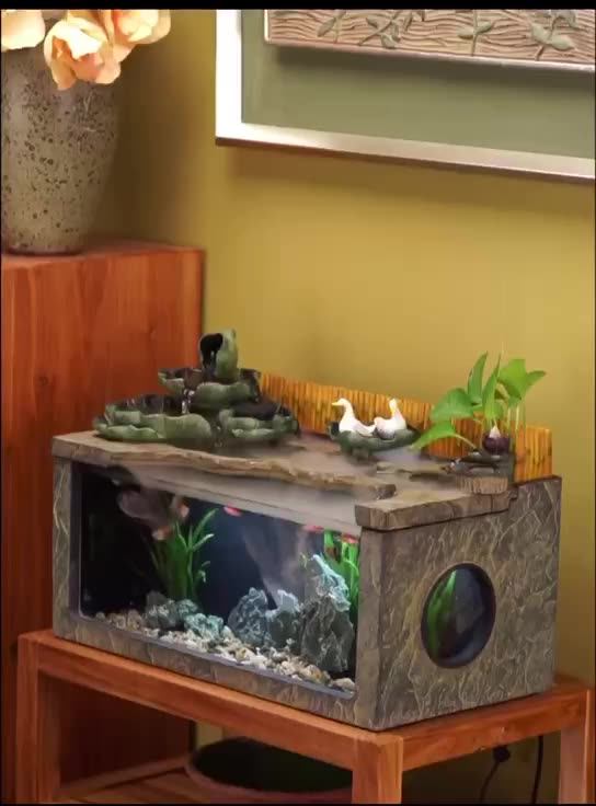 Modern Indoor Waterfall Water Fountain Fish Pond Landscape Fountain