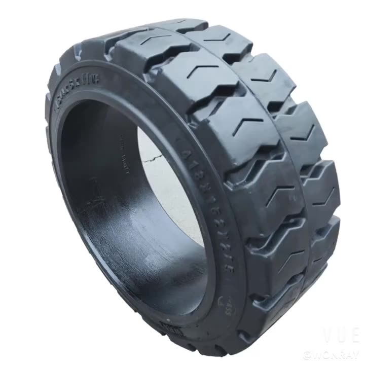 Premium Cushion Solid Forklift Tires 22x9x16 Black Rubber Forklift