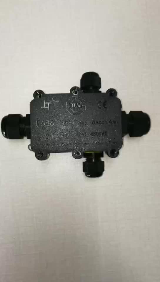 Plastik Berkualitas Tinggi 4 Way Konektor Ip68 Tahan Air Kabel Junction