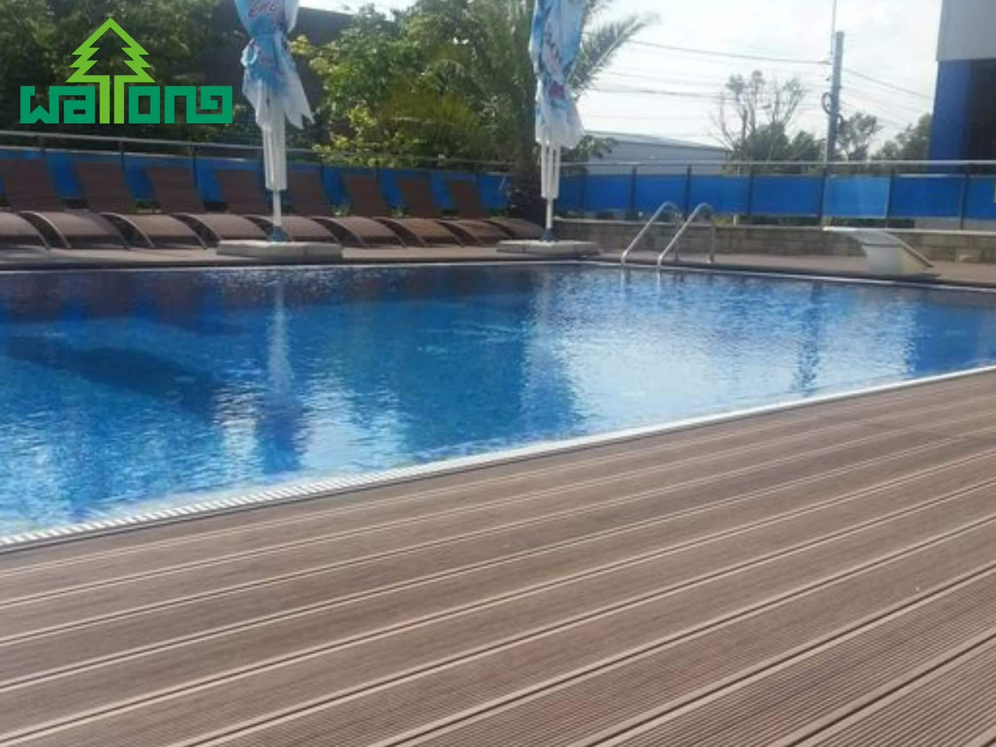 Waterproof Composite Wood Decking Laminate Flooring Swimming Pool Deck