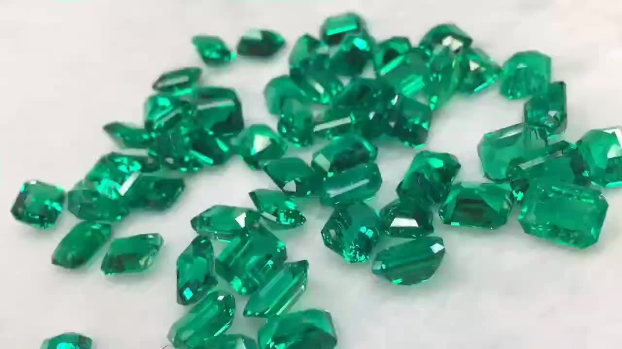 Zhanhao Jewelry Lab Grown Emerald Clean Loose Stone Emerald Cut