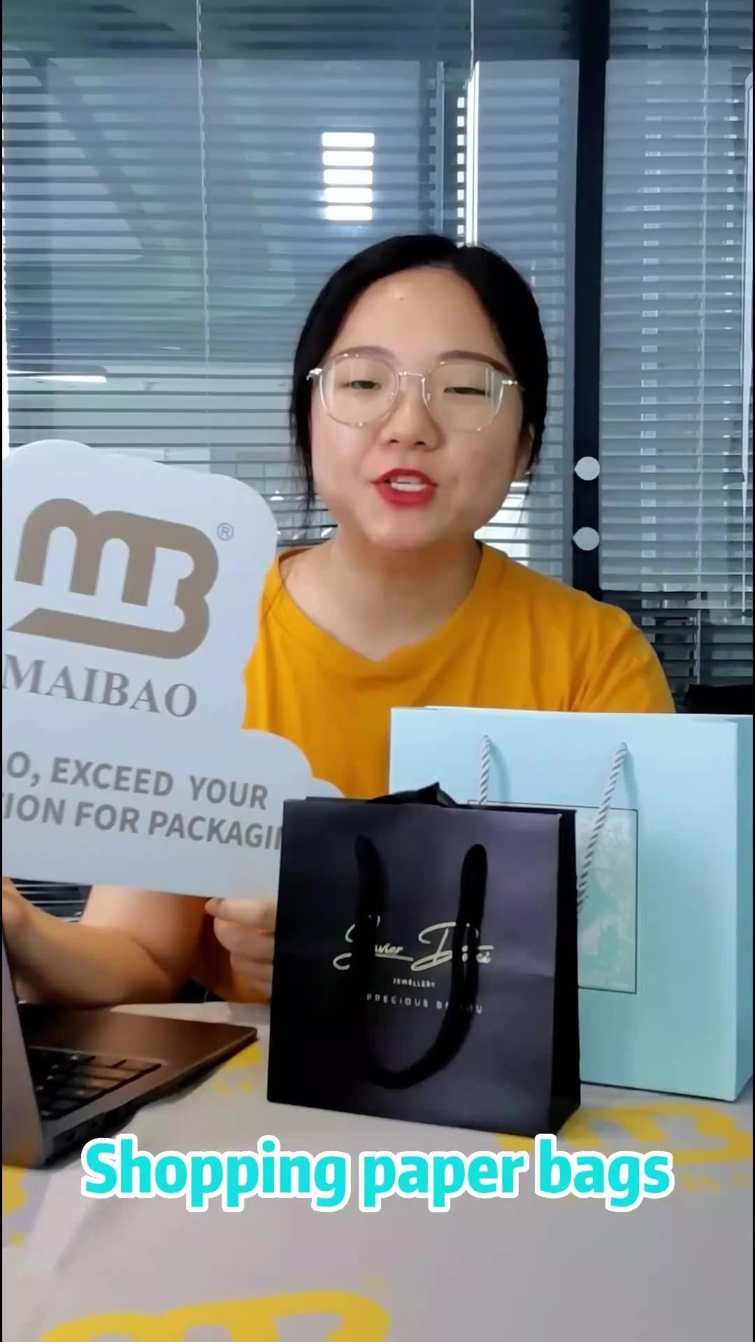 Luxury Gold Pink Hot Stamping Retail Shopping Gift Paperbag Packaging