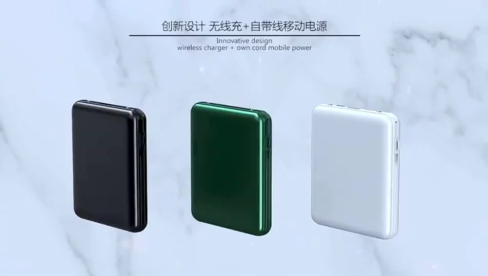 15W Fast Qi Wireless Charger Power Bank 20000mAh Built in Cable Mini Powerbank for iPhone 12 11 Pro Samsung S21 Xiaomi Poverbank powerbanks