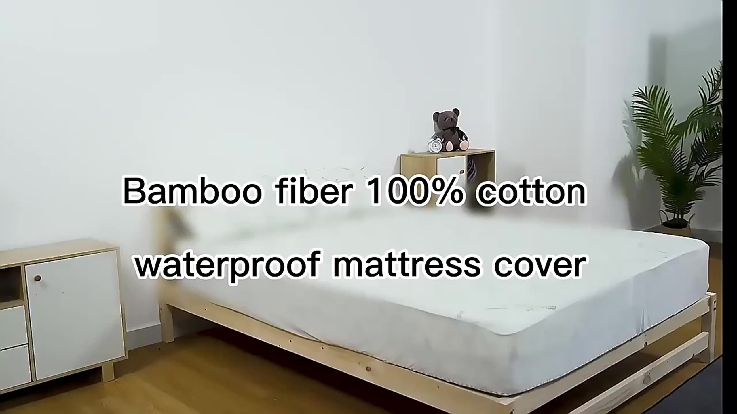 Hospital Bed Bamboo Fiber Air Layer Fabric Bamboo Waterproof Mattress Protector Cover With Tpu