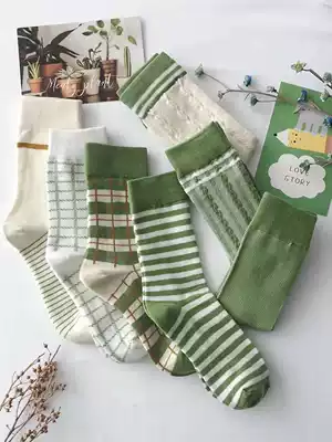 Cute Japanese girl bubble socks children autumn and winter Super fire versatile breathable deodorant sweat-absorbing stripes socks