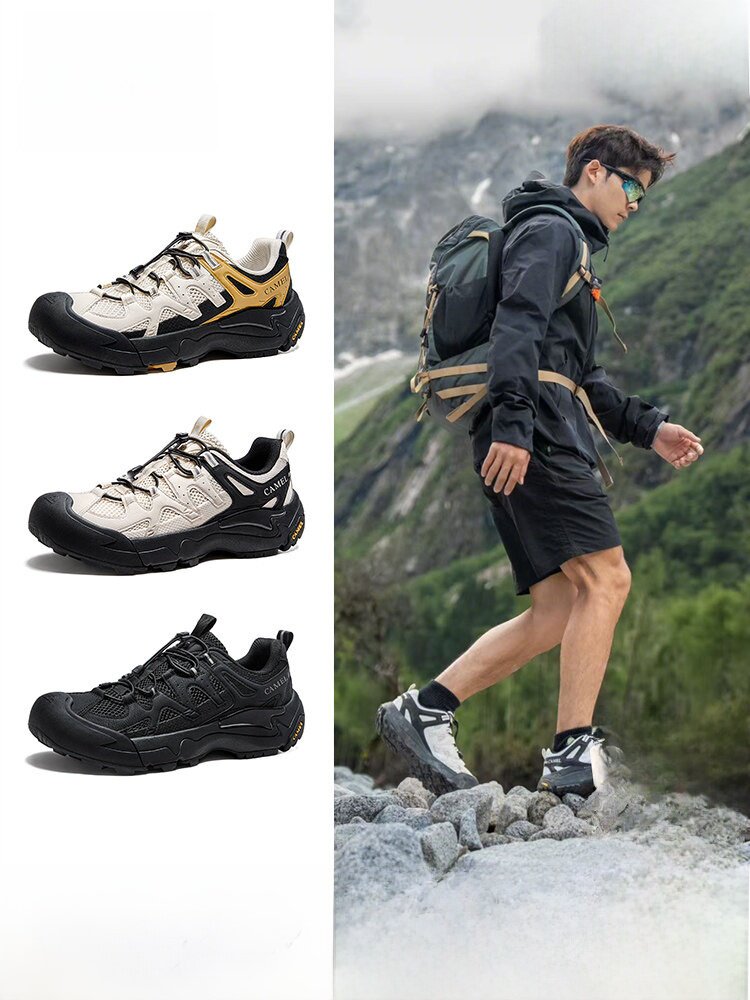Wang Junkai's Same Model Camel Cloud Mountain 2Nd Generation Men's Shoes, Autumn Breathable Mesh Sneakers, Outdoor Hiking and Mountaineering Shoes for Women