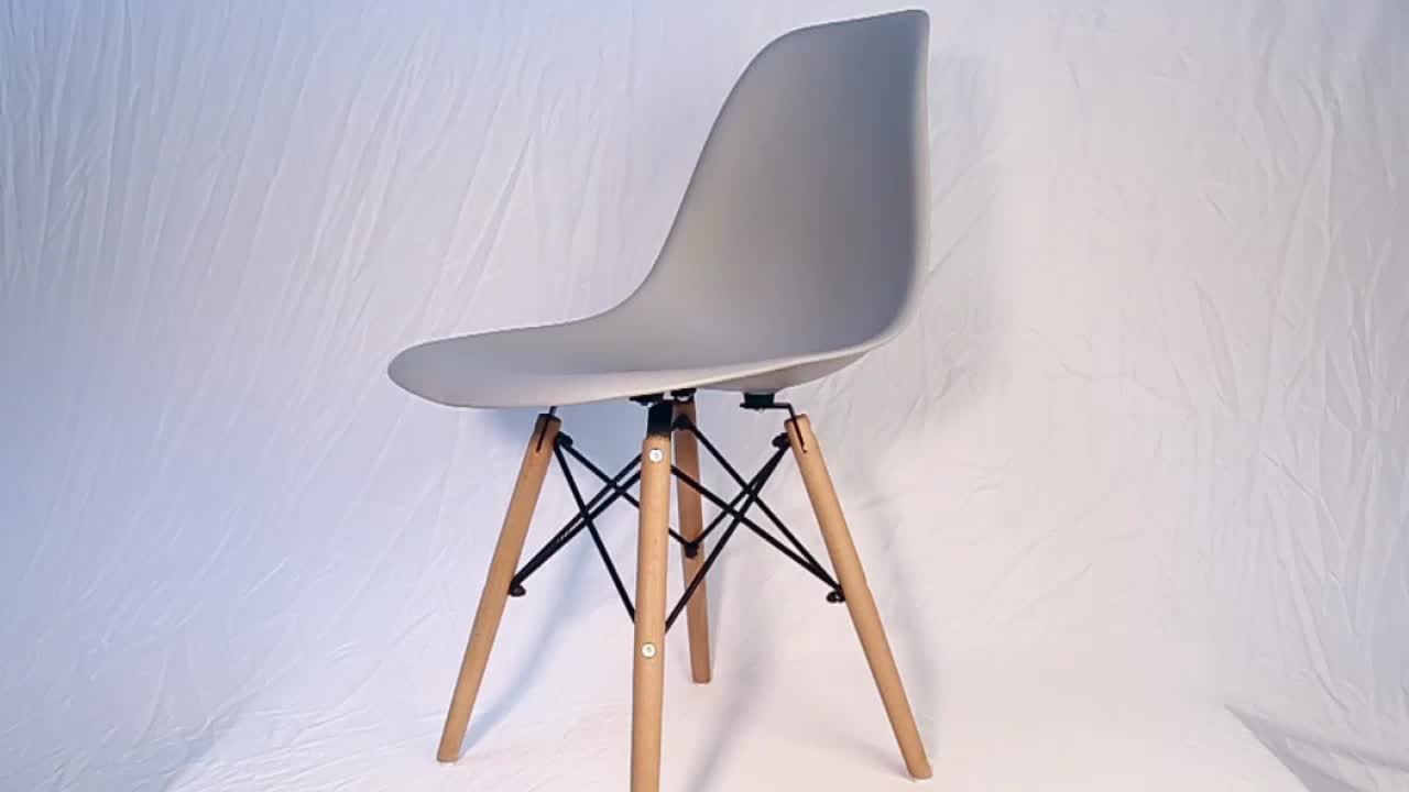 Plastic Chairs Wood Leg Plastic Kitchen High Office Cafe Nordic White
