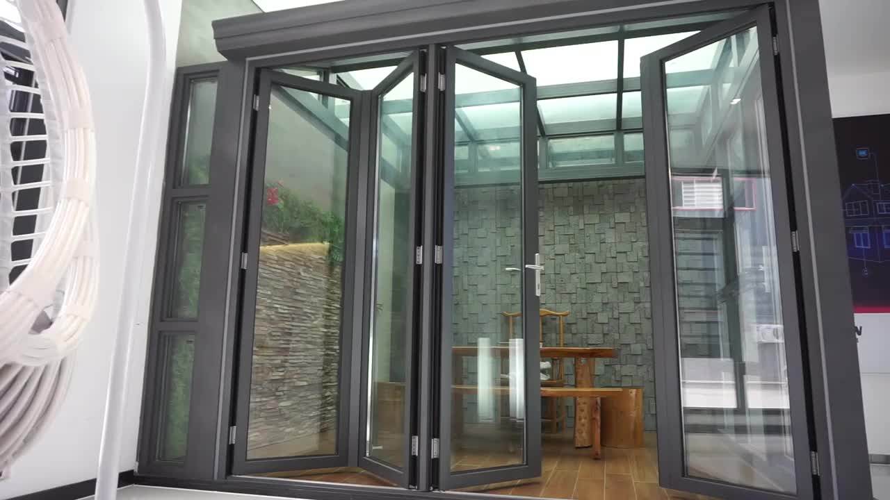 Guangzhou Toilet Door Design Aluminium Bifold Bathroom Ventilation Door