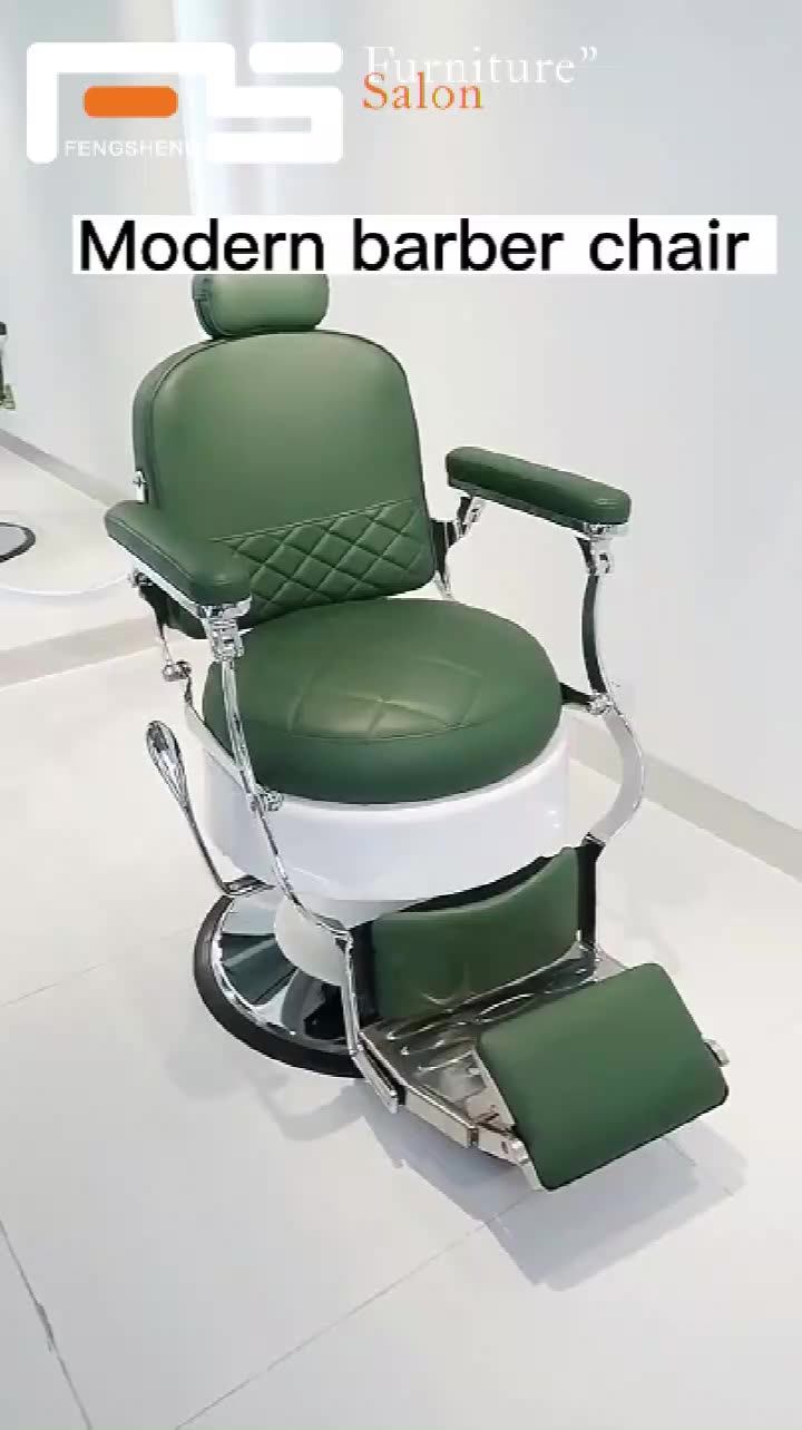 Italian Classics Arab Bestselling Vintage Salon Furniture Green Barber  Chair for Men's Shaving Salon