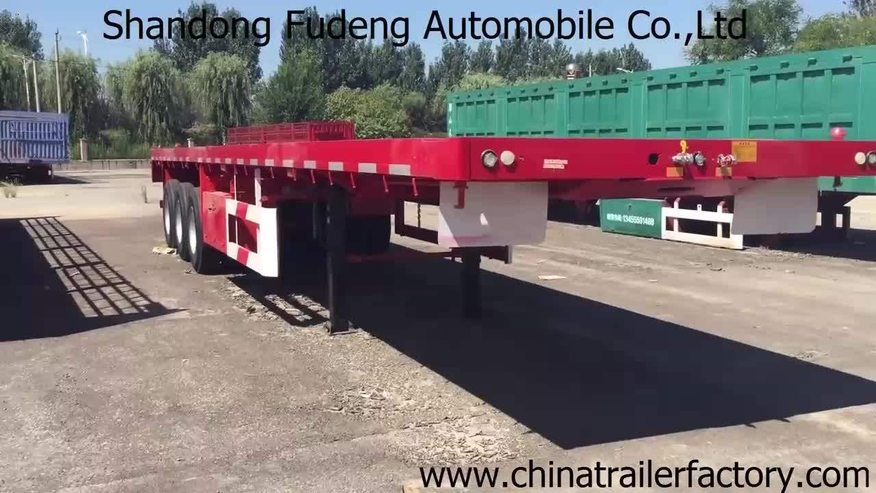 Cheap 3 Axle 40ft Or 20ft Used Trailer Container Flatbed Truck Trailer