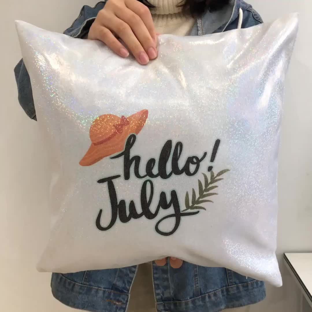 Wholesale Sublimation Pillow Case Blank Glitter Square 40*40cm Cushion