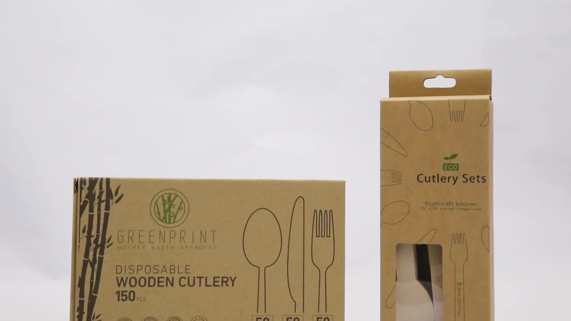 2022 Wholesale Wooden Disposable Cutlery Set For Dinner Buy