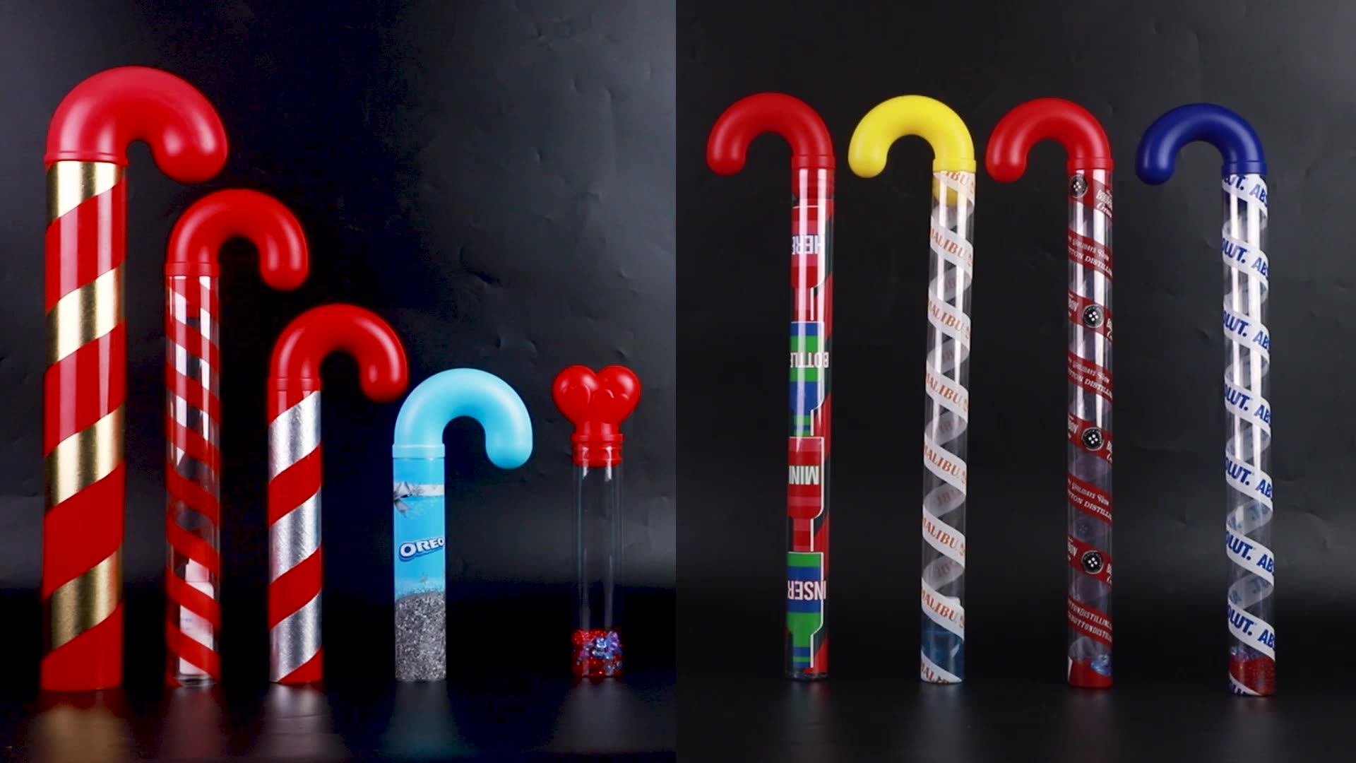 Valentinas Holiday Empty Clear Heart Shape Plastic Candy Cane Heart