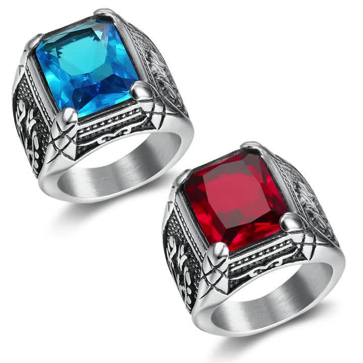 Anillo De Acero Con Piedra Roja Para Hombre,Diseño Moderno,316 - Buy Diseños De Anillos De Piedra Para Hombres,Anillo De Piedra Simple,Anillo De Para Product on Alibaba.com