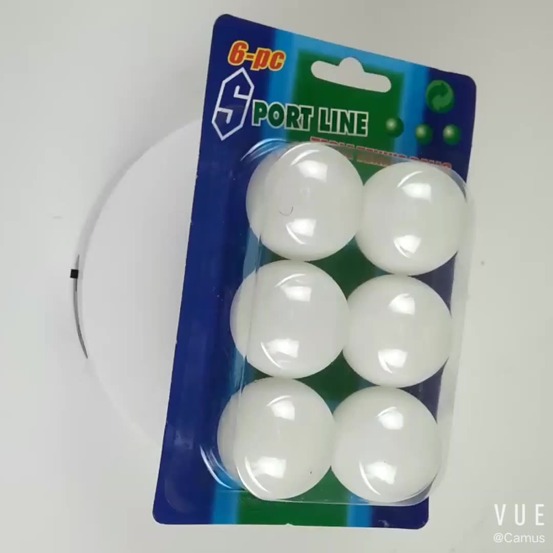 Celluloid Seamless 40mm Blister Package Ping Pong Ball Orange White