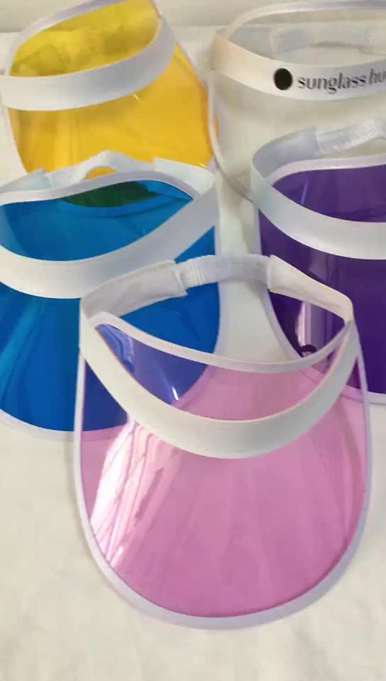 Cheap Solid Color Transparent Plastic Visors Waterproof Sun Visor Cap