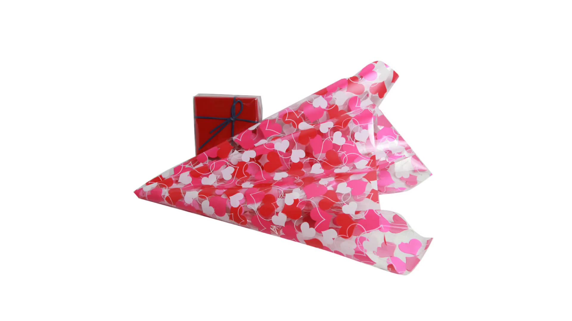 Printed Cello Wrap For Daily Gift Wrap Red & White Style 76x130cm,3pcs